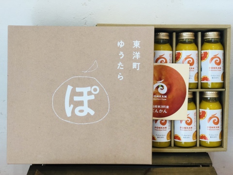 【ギフトに◎】果汁100％高知県東洋町産ぽんかんジュース10本入贈答箱（1本180ml）