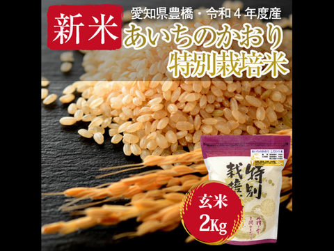 【栽培期間中農薬不使用・一等米】あいちのかおり 玄米2kg【令和4年・愛知県産】