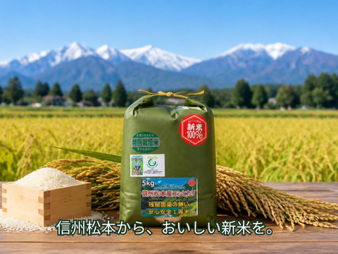 令和8年産】新米5kg！信州松本産コシヒカリ｜特別栽培米・白米：長野県