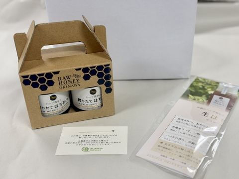 【ギフト用】沖縄県産 生はちみつ 110g×2本｜RAW HONEY 非加熱・無添加・ギフトボックス入り