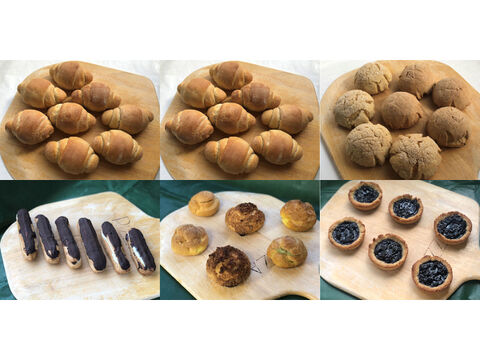 【超貴重な有機JAS認証パン&Sweets】パンセット⑥×2+⑦+シュークリーム3種2個ずつ+Sweets④+⑬:食べる人の健康を考えた有機JAS対応パン&シュークリーム&エクレア