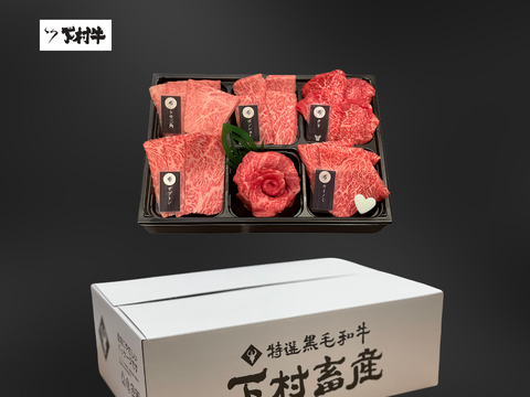 【母の日ギフト】黒毛和牛『下村牛』焼肉6種食べ比べ（カルビ、あかみ、ロース、稀少部位3種　計360g）