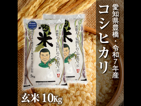 【節減対象農薬6割減】コシヒカリ 玄米10ｋg【令和7年・愛知県産】