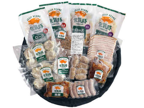 【冬ギフト】人気商品を贅沢に9種12品味わえる　元気豚 プレミアムセット【熨斗対応可能】　【715】