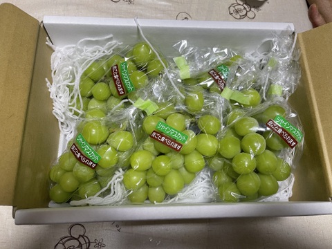 【クール便】
シャインマスカット ５から６房　2kg入り１箱