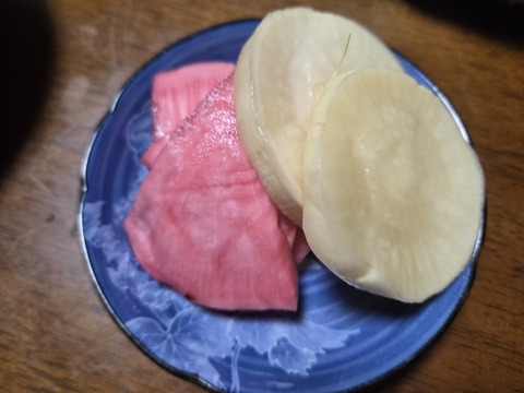 自然栽培紅かぶ×白大根【洗い】４キロ前後