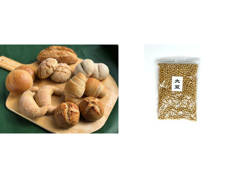 【超貴重な有機JAS認証パン】パンセット④+大豆1kg：麦の栽培から一貫生産　自然栽培小麦のみ使用したパンセット+自然栽培有機大豆1kg