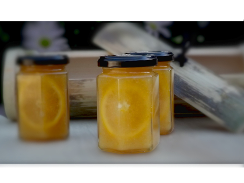 まるごと！　ゆずジャム　/　甘さ控えめ　/　(大)150ml × 3本　/　竹の飯盒入り　/　柚子ジャム