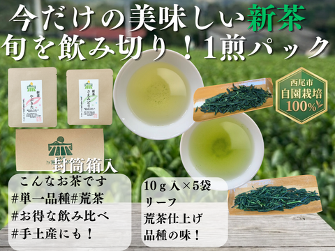 【2026年新茶】旬を飲み切り！ミニギフトにも！
！封筒箱入　やぶきた＆さえみどり　10ｇ×10パック
