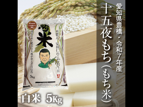 【節減対象農薬6割減】十五夜もち（もち米） 白米5kg【令和7年・愛知県産】