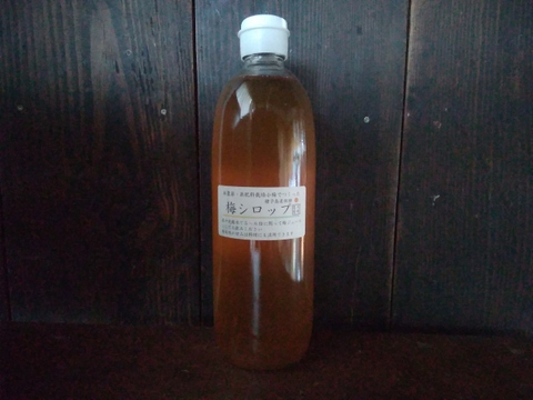 南信州産　農薬肥料不使用の竜峡小梅と種子島産の粗糖でつくった梅シロップ　500ml×2本