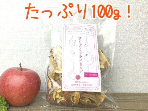 ざくざく！食べよう！！ 噛みしめると甘みが広がるギルトフリースナック ざくざくドライりんご 100g ドライフルーツ 国産 無添加 長野県産 信州りんご #KJF00901