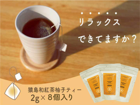 【実質送料無料】お茶 SASHIMA YUZU JAPANESE BLACK TEA／2g×8（3袋）ゆず 和紅茶 ティーバッグ