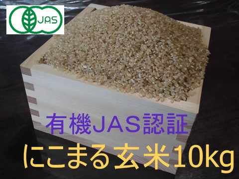 ⭐️農薬は不使用⭐️10キロ　新米 兵庫県産 コシヒカリ 玄米 一等米♪ 精米無料 有機JAS認証【農薬不使用「にこまる」玄米10kg】コシヒカリを超えた