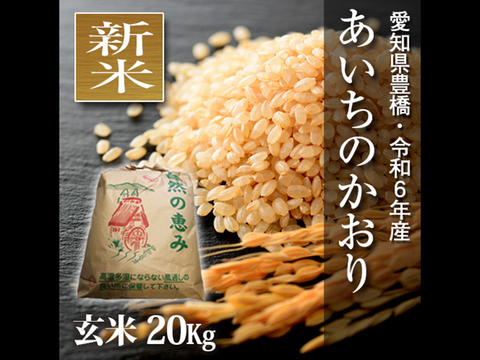 【節減対象農薬6割減】あいちのかおり 玄米20g（10kg×2袋）【令和6年・愛知県産】