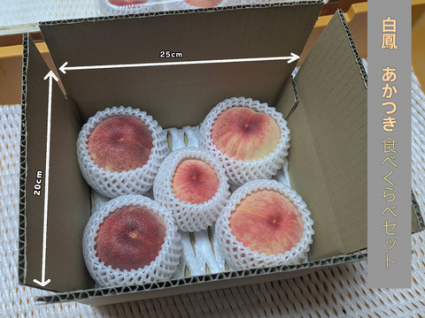 安曇野産の桃】白鳳・あかつき 食べくらべセット（家庭用5玉 1.4kg