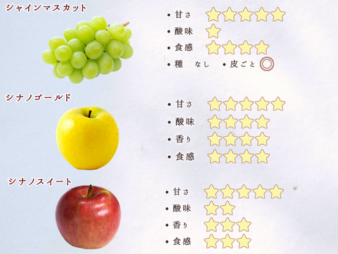 フルーツ盛り合わせ シャインマスカット＆シナノゴールド＆シナノスイート【2024先行予約　長野県産】