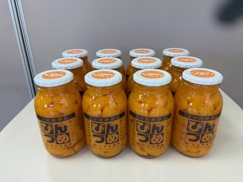 美味しさに食べてびっくり「ミカンの瓶詰め」900ｇ×12本