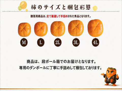 【2026年11月1日出荷開始〜】ご家庭用 中玉32〜36玉入り　⁂大人が選ぶ次郎柿⁂