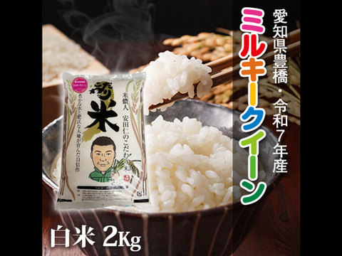 【節減対象農薬6割減】ミルキークイーン 白米2kg【令和7年・愛知県産】