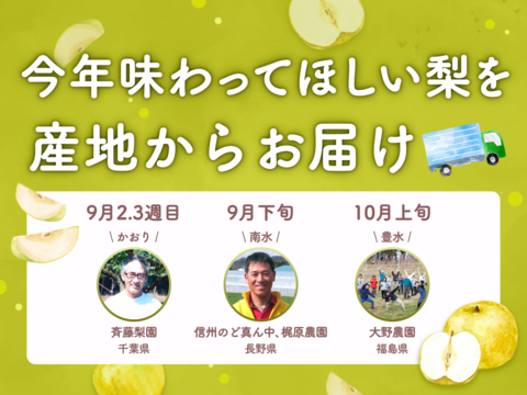 【200セット限定】 3種の梨だより〜王道から希少品種まで〜 3回梨が届く定期便（食べチョク公式）