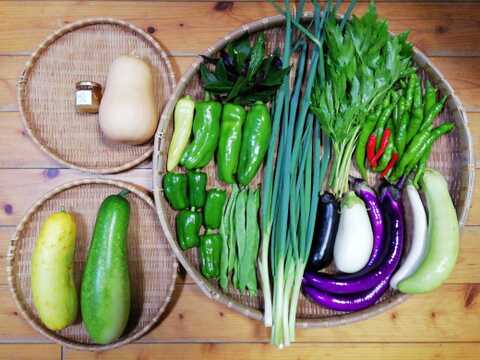 大三島産純粋ハチミツ小瓶付き野菜セット【８種類以上の野菜】【農薬化学肥料不使用】【金曜日発送】【あわせ買い可】【熨斗(のし)対応可】（８０サイズ箱）