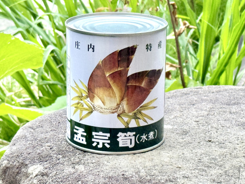 【山形県庄内産】孟宗筍（水煮）缶詰 １缶 820g（固形量 500g）- 酒田市八幡地域 大沢産の孟宗竹のタケノコを水煮にした缶詰