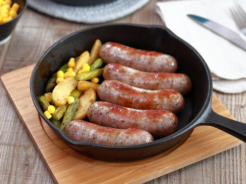肉汁が溢れる！ハーブと香辛料が香る「元気豚 粗挽きハーブフランク 」300g（60ｇ×5本入）×5パックセット