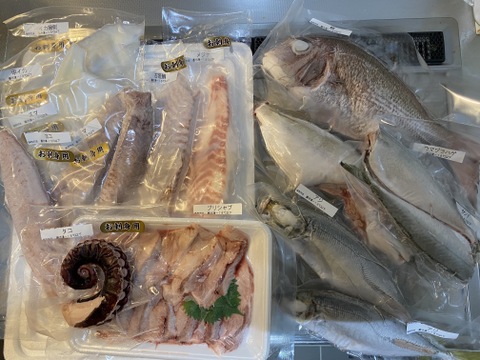 お刺身、焼き魚豪華おまかせBOX松12袋