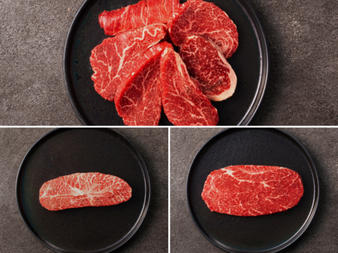 【ギフト】希少部位ステーキ３種６枚セット（ヒレスライス・ランプ・ミスジ）＜自然放牧 黒毛和牛＞　熨斗対応可【冬ギフト】