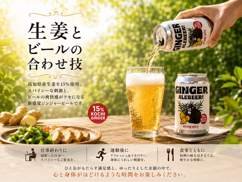 予約）圧倒的スパイシー！生姜15％！GINGER ALE BEER350ml/10本：高知