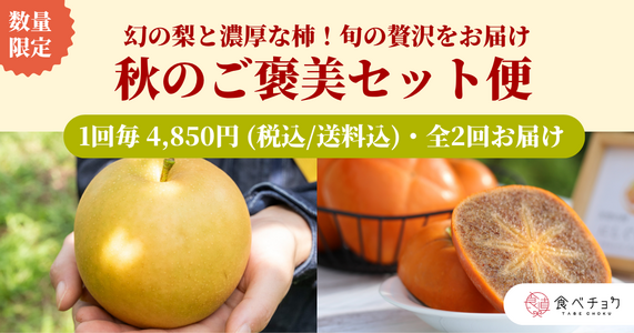 幻の梨と濃厚な柿！旬の贅沢をお届け「秋のご褒美セット便」