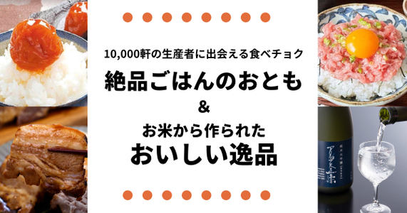 『絶品ごはんのおとも』&『お米から作られたおいしい逸品』を大特集