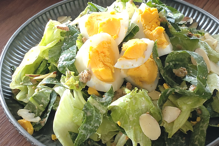 とりそぼろとソフトケールのデリ風サラダ